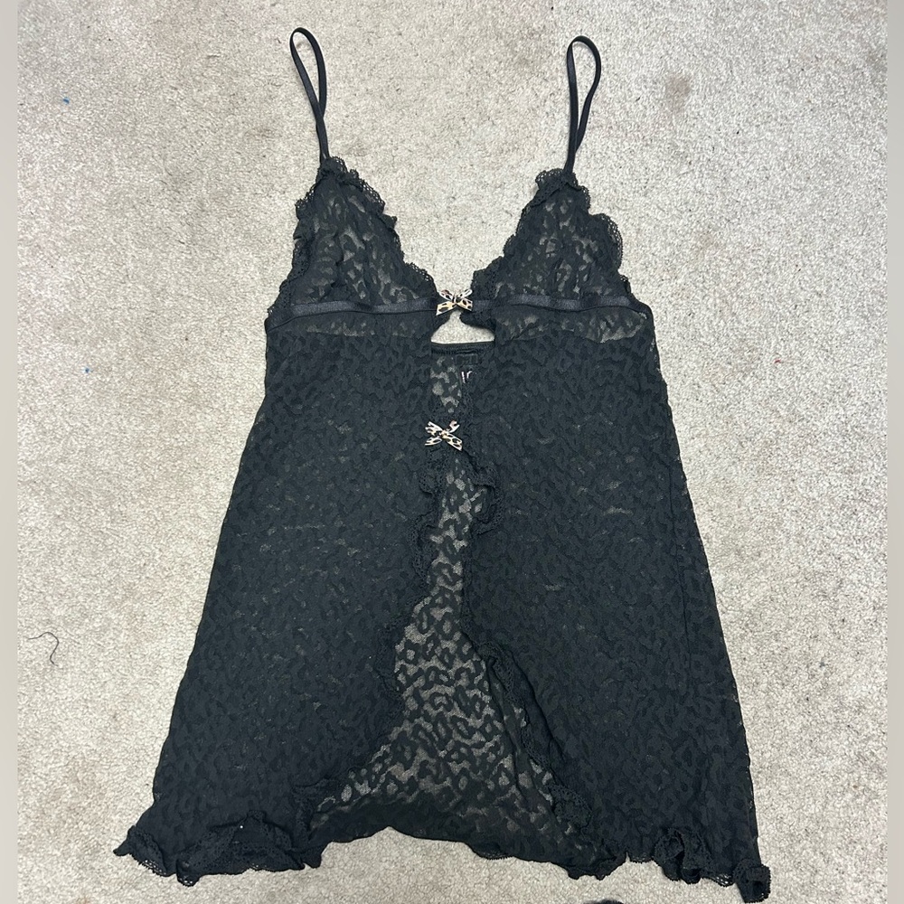 Victoria’s Secret The Lacie Black Lace Teddy